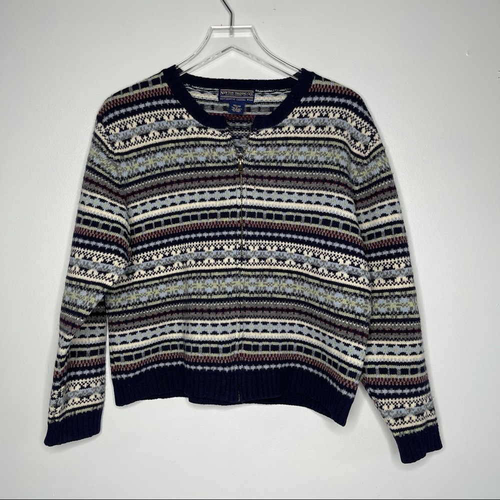 Newton Shetland Wool Cardigan ZIP up Sweater